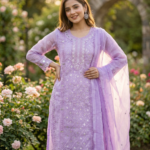 Luxeity Premium Lavender Sequin Embroidered 3-Piece Suit (লুক্সেইটি প্রিমিয়াম ল্যাভেন্ডার পার্পল সিকুইন এমব্রয়ডারি থ্রি-পিস)